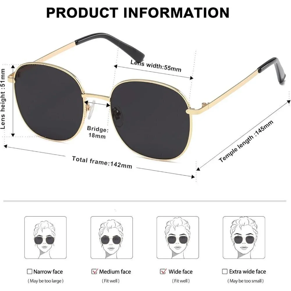 🆕Sojos Sunglasses Women Gold Classic Trendy Square Cute Frame Shades Eyewear - Picture 4 of 5